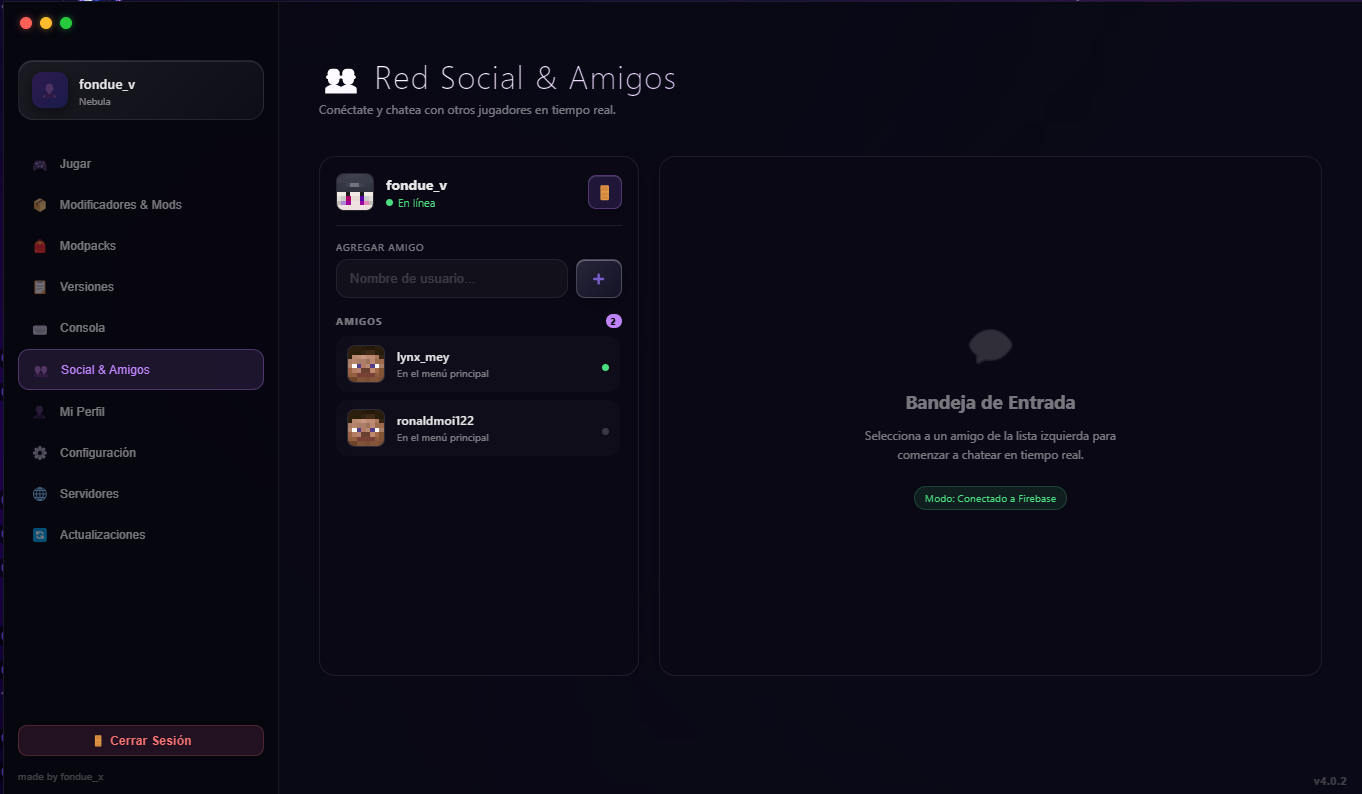Red Social de Amigos en Nebula Launcher